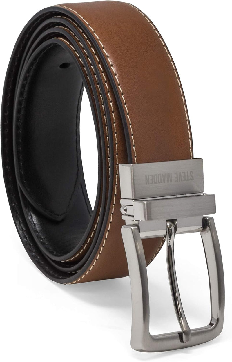 mens Dress Casual Every Day Leather Belt Belt - Cognac