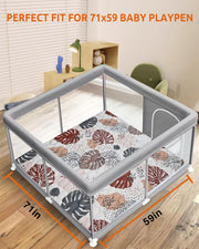 3Clock Playpen Mat Foam Thick, Baby Play MAT, Cotton Filling, Thickened Anti-Slip Baby Mat for Floor Playpen, Foldable and Machine Washable Baby Floor Crawling Mat (71 * 59In)