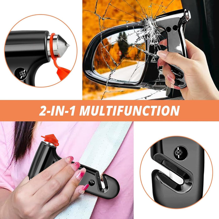 KASTWAVE 2 Pack Car Safety Hammer, 5-in-1 Tool with Window Breaker and Seat Belt Cutter, Auto Multifunctional Escape Hammer for Accident, Vehicle Survive Accessories