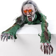 Halloween Scary Yard Decorations - Long Hair Glow Crawling Ghost With Horror Sound and Glowing Eyes, Outdoor Bar Haunted House Party Props (A) - A