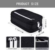 Large Capacity Waterproof Pencil Case - Multi-functional Black Stationery Desk Organizer, Ideal for Adults and Travel, with Multiple Compartments and Pockets