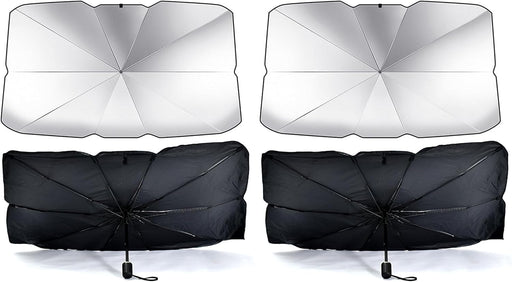 Car Front Windshield Sunshade Umbrella, Uv Protection & Heat Insulation Foldable Sun Shade Sun Visor, Full Cover Sun Shade For Most Vehicles, 145 79CM - 145 * 79CM (Pack of 2)