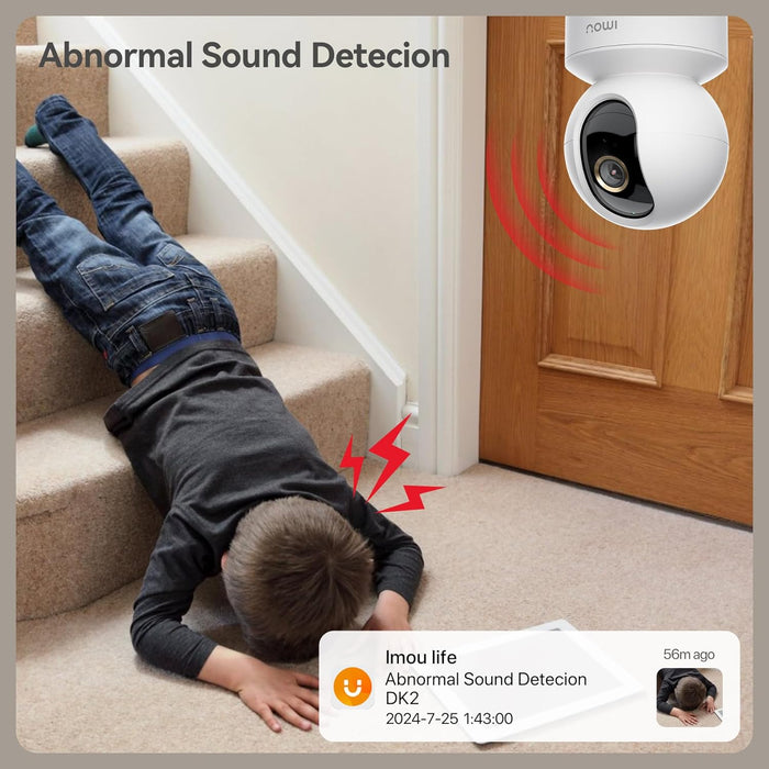 Imou 2K Camera for Home Wifi Cameras Security Camera 360° Indoor Cameras Ultra-Clear Surveillance Camera Human Detection, Abnormal Sound for Baby Monitor Night Vision, Smart Tracking(DK2 2K)