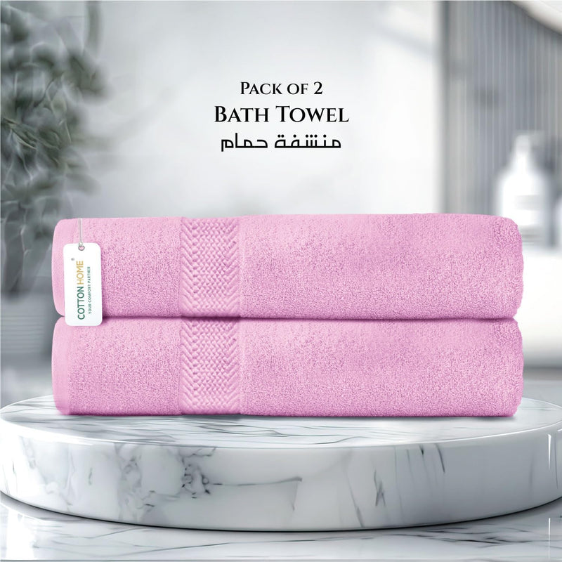 Cotton Home Rest Bath Towel- Set of 2 Sky Blue, Cotton Towel | 70x140cm / 27x55 inch, Luxury Hotel Towel Set Absorbent Durable Lightweight Washable Quick Dry Spa Quality Beach Pool Family Bath Towel.