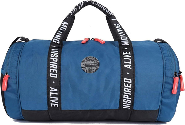 Inspired Alive Moving 33L Large Water Resistant Travel Duffle Bag/Gym Bag/Sports Duffle for Men/Women (Blue)