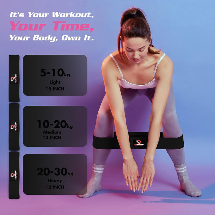 3 Sets Resistance Bands | Glutes, Hips and Legs Exercise Band | Ideal for Home Gym Fitness, Yoga, Pilates & Workout | Women and Men Non-Slip Booty Band | Physio Resistant Loop