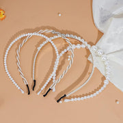 Shining Diva Fashion 4 Pcs Headbands Stylish Pearl Hairbands Hair Accessories Hair Bands for Women Girls (14967hb)