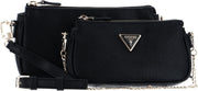 Womens Noelle Crossbody Double Pouch Handbag - Dark Black