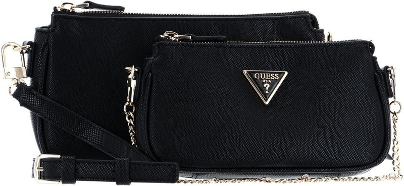 Womens Noelle Crossbody Double Pouch Handbag - Dark Black