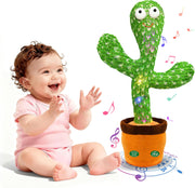 Dancing Mimicking Talking Cactus Toy,Funny Gift for Toddler 1 2 3 Year Old Boy Girl,Singing Record Repeat What You Say Light Up Baby Infant Toys 6-12 12-18 Months (Volume Adjustment) - Cactus