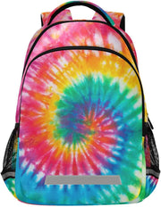 Backpack for Boys Kids Elementary School Bookbag Girls Laptop Bag Travel Rucksack - Tie Dye Rainbow