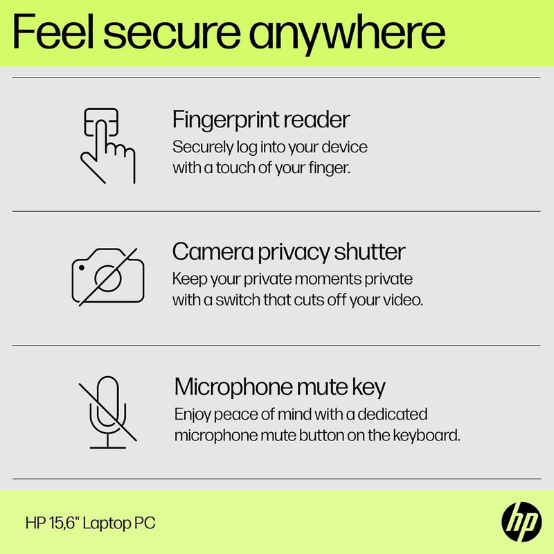 HP Laptop 15-fd0050ne, 15.6" FHD, 13th Gen Intel Core i5, 8GB RAM, 512GB SSD, 2GB NVIDIA GeForce MX570, Windows 11 Home, En -Ar KB, Natural silver - 9P2X1EA