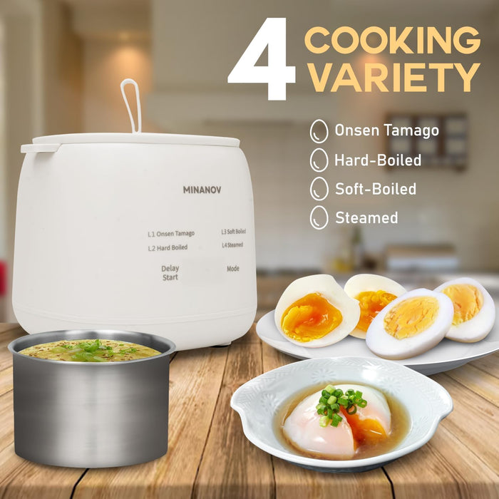 NALACAL Egg Maker - Electric Egg Cooker With Auto Shut Off And Alarm- Egg Maker Machine for Hard Boiled, Soft Boiled, Steamed Egg, Onsen Tamago - Smart Egg Cooker for Home,Kitchen, RV,Camping