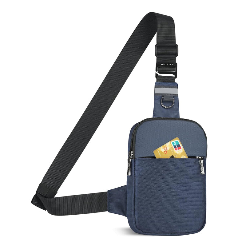 Small Sling Bag Cross Body Chest Shoulder Bag for Men Women - FRID Blocking Pocket and Adjustable Straps Crossbody Bag, Water Resistant Bum Bags for Runner Workout Hiking Cycling Travelling