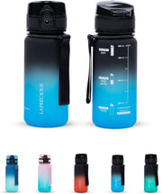 Water Bottle for Kids & Adults,500ML, 350ML -USA Tritan Material, Non-Toxic BPA Free, Fast Flow, Flip Top Leak Proof Lid. (Black/Green, 350ML) - Black/Blue