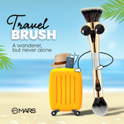 MARS 4-in-1 Travel Brush Set - Soft Synthetic Bristles - Foundation, Powder, Eyeshadow Blending & Flat Brushes