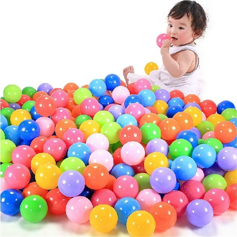SKY-TOUCH 200 Pieces Each Pack of Soft and Colorful Plastic Ocean Balls, Ideal to fill Indoor and Outdoor Playpen, Ball Pits and Playhouse for Babies, Toddlers and Kids (Item Diameter:5.5cm) - 200 Pieces