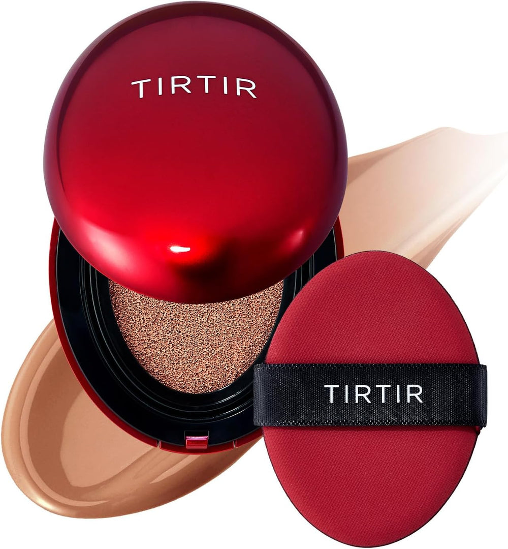 Mini Size TIRTIR Mask Fit Red Cushion Foundation Japan's No.1 Choice for Glass skin, Long-Lasting, Lightweight, Buildable Coverage, Semi-Matte (21N Ivory, 4.5g (Pack of 1))