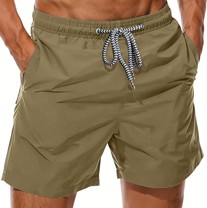 Sun Ora Men's Swim Trunks Quick Dry Swimming Shorts,Mesh Layer Swim Suit Plain Beach Board Shorts with Mesh Pockets