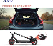 Crony M365 Foldable Electric Scooter, Lightweight Commuter Scooter for Adults Kids, 250W Motor, Smart App Control, 25-45KM/H Max Speed, 10-25KM Range, Red