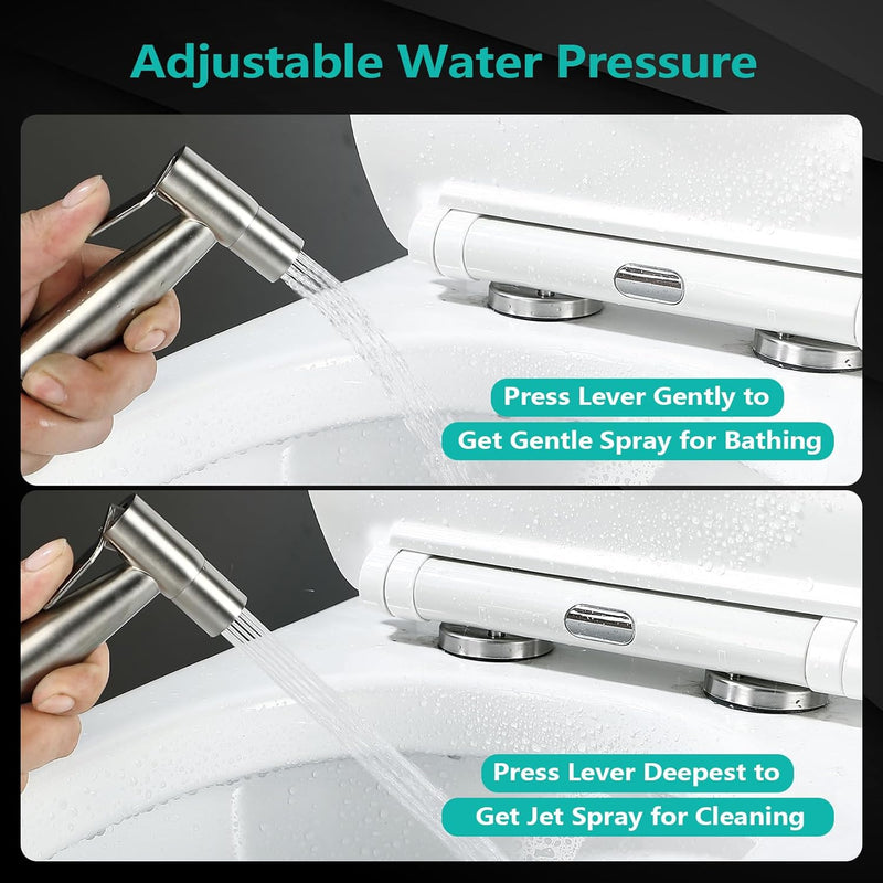 BARROCK All Metal Stainless Steel Hand Held Bidet Sprayer for Toilet, High Pressure Sprayer Head Brushed Gold