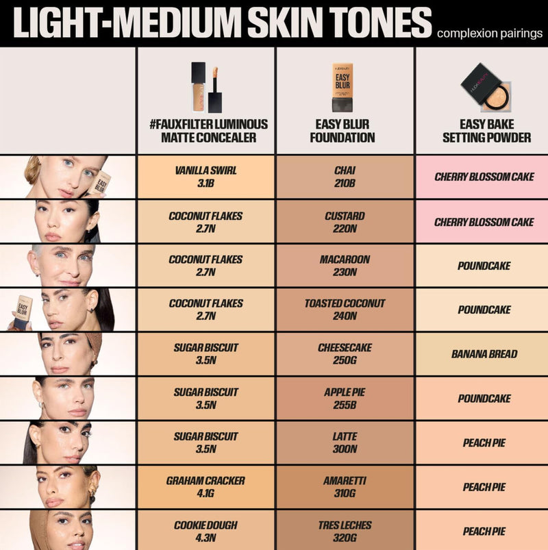 Huda Beauty Easy Blur Natural Airbrush Foundation, Cheesecake 250G, 30ml