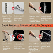 DEKII Stainless Steels Shattaf Set - Handheld Shower Sprayer with 2m Premium Hose and Wall Base, Bidet Spray Bottom Cleaner Spray for Bathroom Washroom (2 modes)
