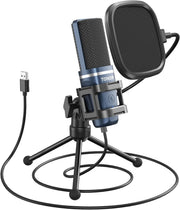 TONOR Gaming USB Microphone PC, RGB Condenser Computer Mic with Tripod Stand, Quick Mute, Gain Control, Gaming, Streaming, Podcasting, Recording, Cardioid Mic Kit Laptop/PS4/PS5 TC777 Pro, black - TC-777