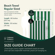 Cloud Scape Linen 2 Pcs Cabana Stripe Beach Towel Set, Oversized Soft Cotton Towel, Quick Dry and Highly Absorbent, Perfect for Beach, Picnic and Fitness, 76x152 cm, Blue