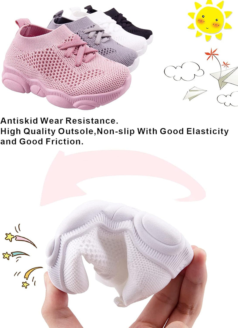 Baby First Walking Shoes 1-4 Years Kid Shoes Trainers Toddler Slip on Infant Waves Shoes Boys Girls Cotton Mesh Breathable Sneakers Outdoor