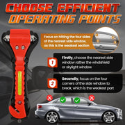 Milifox Car Window Breaker, Safety Hammer Glass Breaker with Seat Belt Cutter, Car Emergency Escape Tools with Light Reflective Life Saving for Car Family Essential Indoor Outdoor 2 Pack