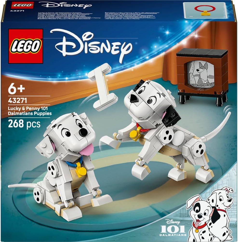 Disney Lucky & Penny 101 Dalmatians Puppies 43271 Play & Display Animal Figures, Movable Heads, Legs & Tails, Building Toy, Gift for 6+ Year Old Girls & Boys, 268 Pieces – image 10