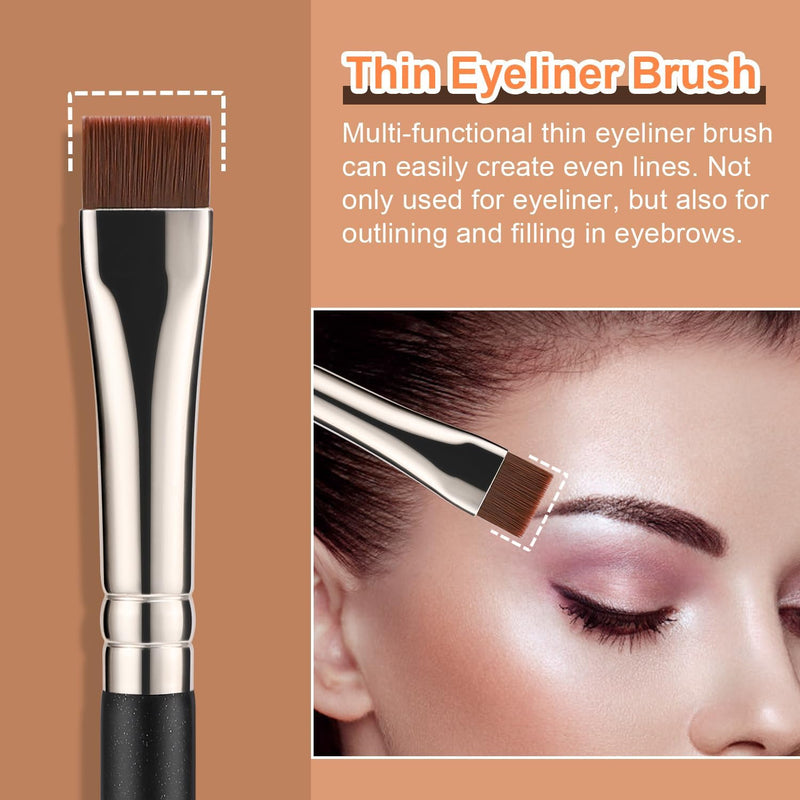 TEOYALL Angled Foundation Contour Brush, Synthetic Kabuki Brush for Concealing Blending Setting Buffing with Liquid, Cream and Powder Cosmetic (170S)