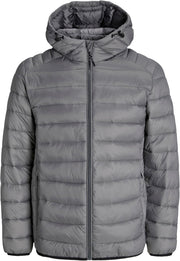 mens JJEBRADLEY LIGHT PUFFER HOOD NOOS Quilted Jacket - Castlerock