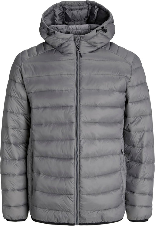 mens JJEBRADLEY LIGHT PUFFER HOOD NOOS Quilted Jacket - Castlerock
