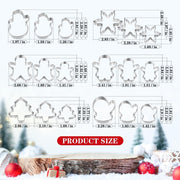 18 Pcs Christmas Cookie Cutter Set, Stainless Steel, Winter Baking Cutters, Christmas Tree, Snowflake, Snowman, Gingerbread Man, Gingerbread Girl, Mitten, Holiday Cookie Shapes for Kids Family Gifts