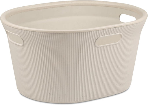 TATAY Baobab ECOHOME Laundry Basket with Lid, 35L Capacity, Polypropylene, BPA-Free, 100% Recycled Plastic, Beige, Dimensions: 41 x 33 x 50 cm