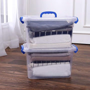 15L 3 Pc set Clear Plastic Storage Boxes with Lockable Lids Transparent Organizer Containers for Clothes, Toys, Tools, Arts & Crafts Stackable Storage Solution with Handles (3 x 15L)