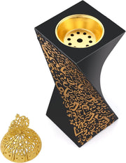 Frankincense Resin Incense Burner, Incense Censer, Bakhoor Burner, Charcoal Incense Burner, Incense Burner - for Yoga, Spa AromatherapyOffice & Home Decor(Black) - Black
