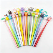 30 Pieces 0.5 mm Cartoon Head Pens Random Bulk Cartoon Cute Gel Ink Swinging Pen Prize Pen Stationery Gift Creative Assorted Styles Novelty Writing Pen for Gift Cute Cartoon Gel Ink Pens