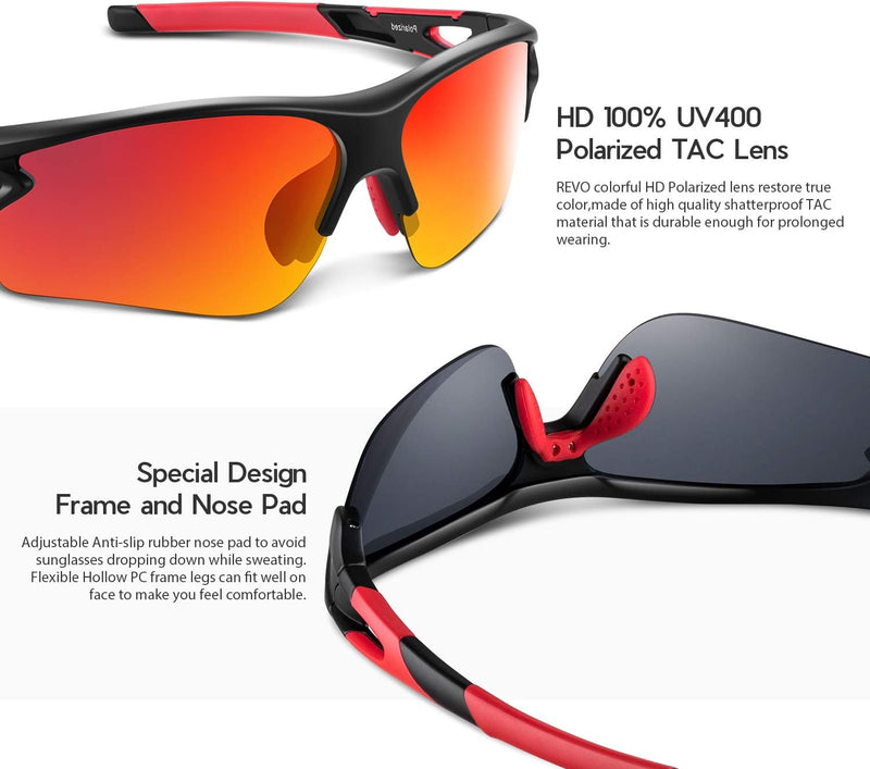 Polarized Sports Sunglasses for Men Women Youth Baseball Fishing Cycling Running Golf Motorcycle Tac Glasses UV400