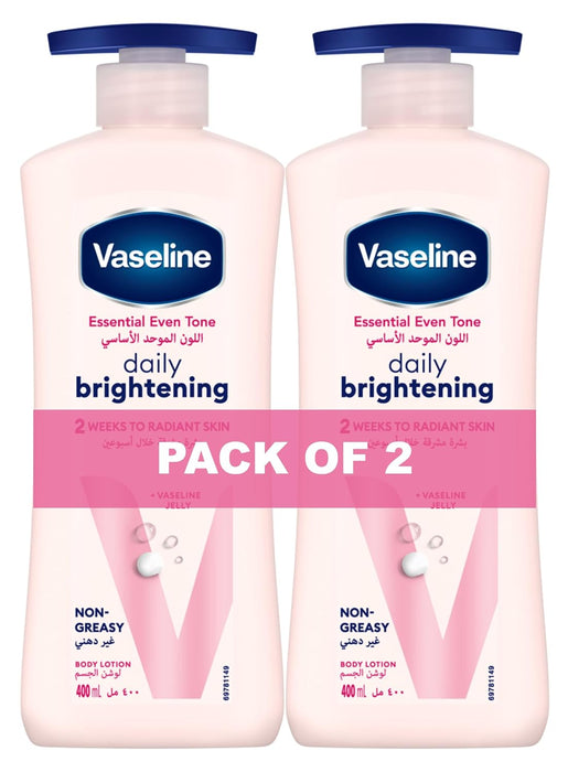 Vaseline Even Tone Body Lotion Daily Brightening, 2 x 400ml