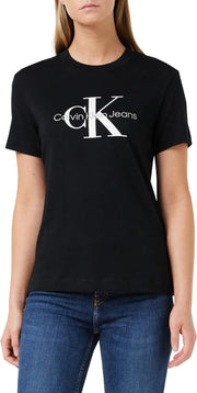 Womens Monologo Regular Tshirts Classic - Ck Black