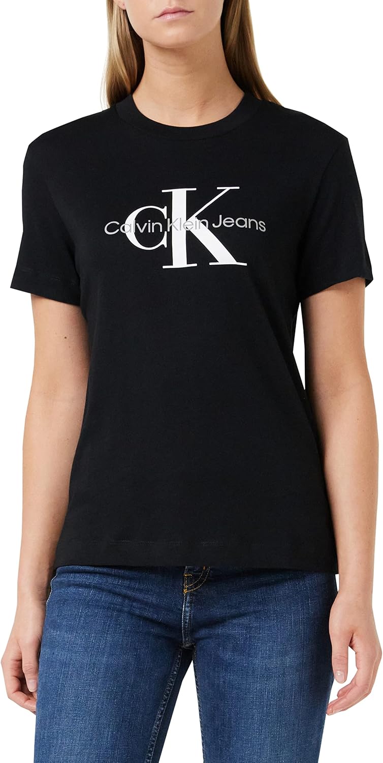 Womens Monologo Regular Tshirts Classic - Ck Black