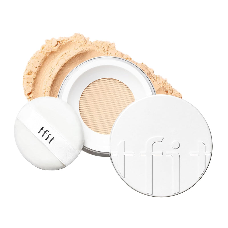 Translucent Set Finishing Powder - Sebum Control Face Loose Powder, Matte & Silky Finish, Lightweight, Long-lasting, Korean Makeup, 0.24 Oz. (2.1 Medium Beige, 7g)
