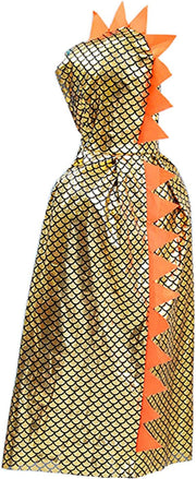 Dinosaur Dragon Cape and Gauntlets Halloween Costume Boy Girl Toddler Dress Up Clothes 3-8 Years Old - Hooded Golden Cloak