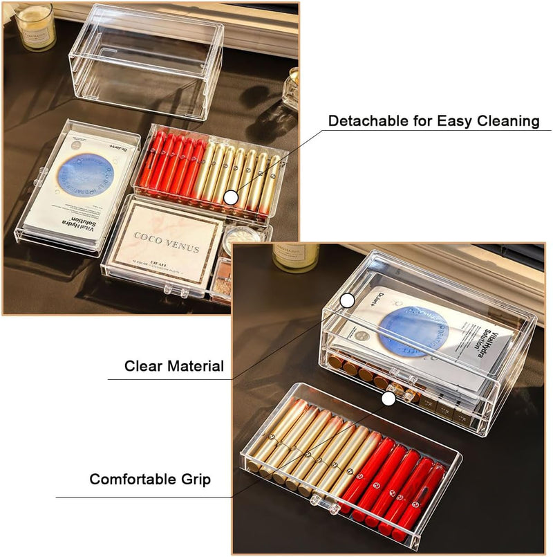 BAOLY Clear Acrylic Makeup Organizer Drawer, Modern, Minimalist, Transparent