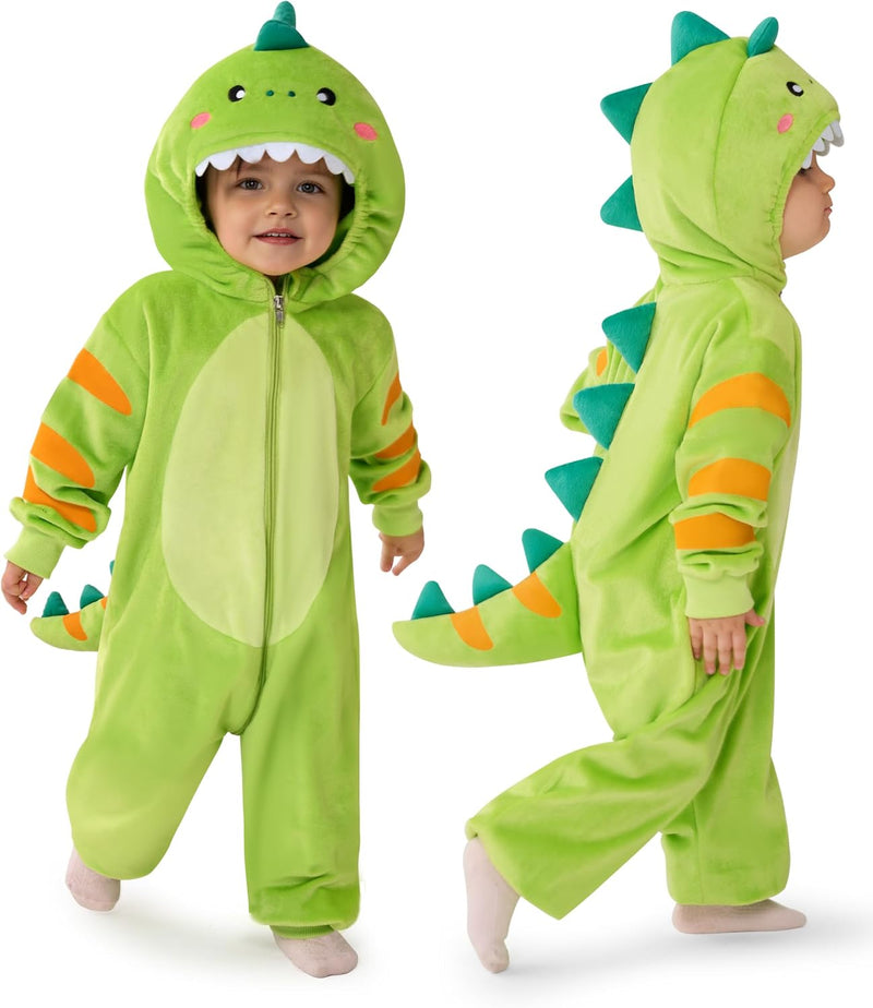 Spooktacular Creations Halloween Dinosaur Costume, Dragon Zip-up Hooded Jumpsuit for Halloween Costume Cosplay Themed Parties