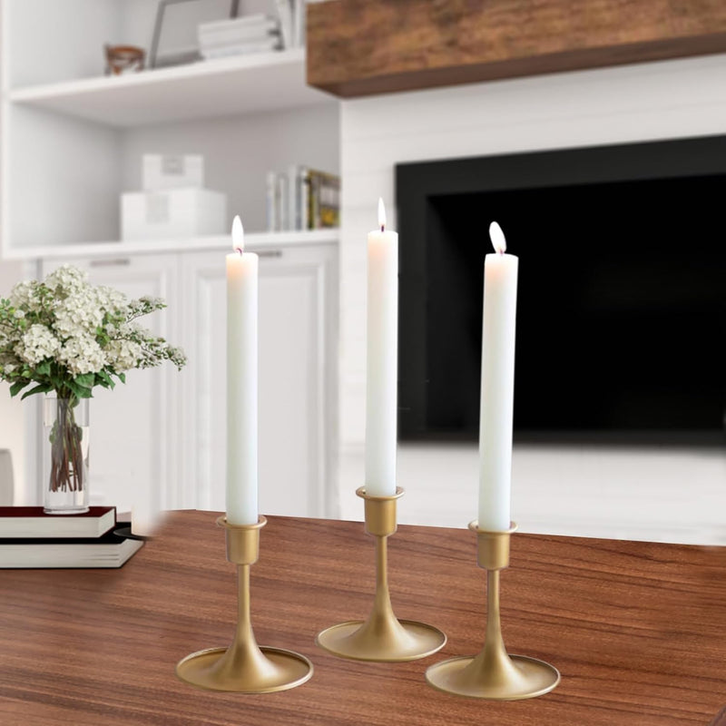 VHYUAH Candle Holder,Candlestick Holders 4PCS,Candle Sticks Holder Decor,Candle Holders for Pillar Candles,Gold Candle Holders for Dinning Table,Fireplace,Wedding and Anniversary Party