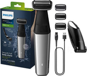Philips Bodygroom BG5021/15 Showerproof Groin & Body Trimmer Body Shaver, 3-Length Combs 60min Cordless, Skin Protection, Back Reach Attachment - [NEW] BG5021/15 - Series 5000
